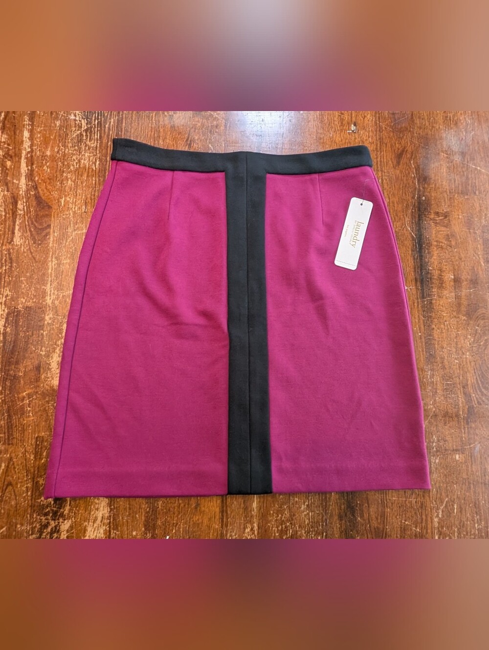 Laundry By Shelli Segal Skirt Womens Size 4 Plum Black Casual Business Party NWT